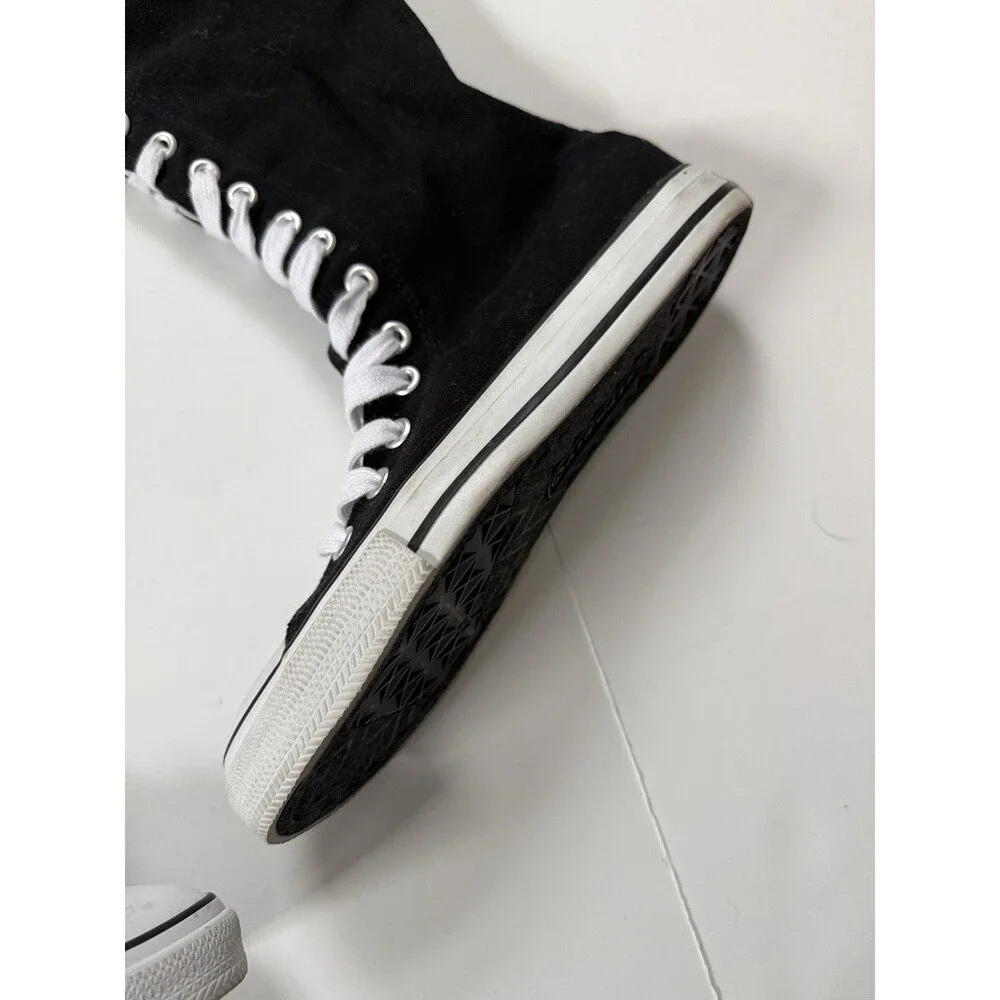 Women's Airwalk Knee High Black Canvas Lace Up Full Zip Shoes Sneakers Size 8 - Picture 3 of 8